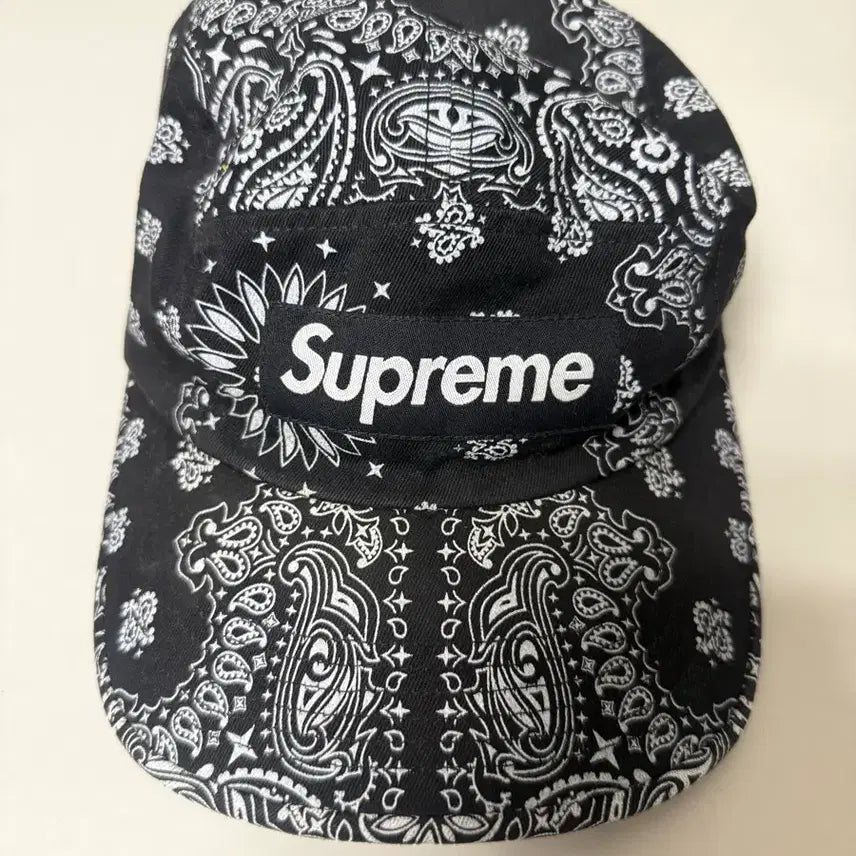 [BUNJANG] Supreme Bandana Camp Cap Black SS21 / 21ss 슈프림 반다나 캠프캡 블랙