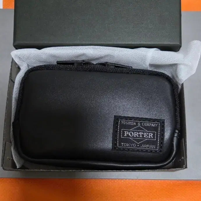 [BUNJANG] Porter Aloof Coin Case Black Calfskin / 요시다포터 알루프 코인 케이스 블랙