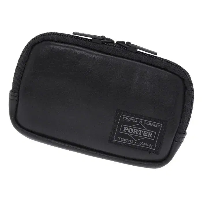 [BUNJANG] Porter Aloof Coin Case Black Calfskin / 요시다포터 알루프 코인 케이스 블랙