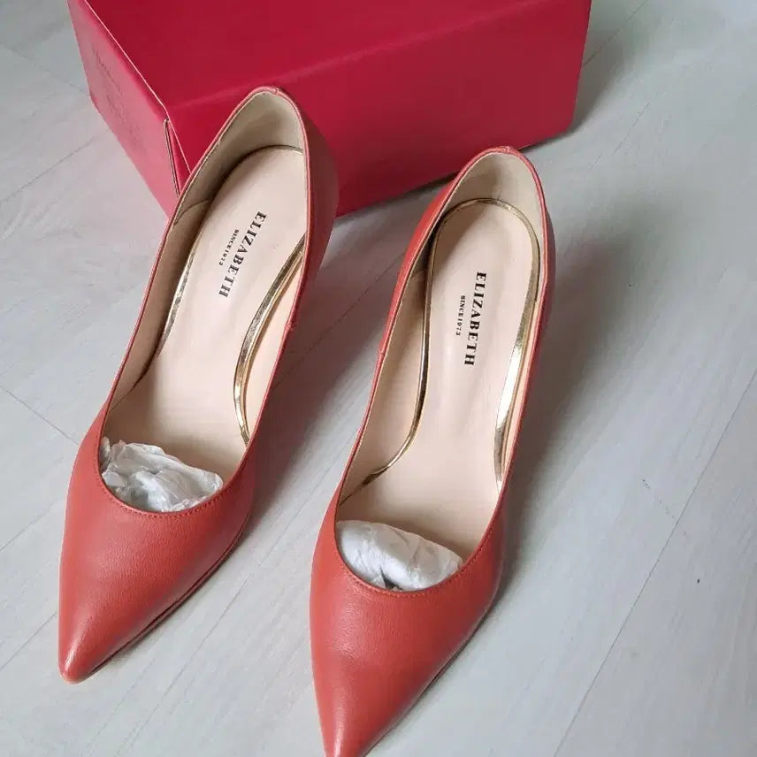 [BUNJANG] Elizabeth Orange Pumps Heel / 엘리자베스 펌프스 오렌지색 힐 새상품