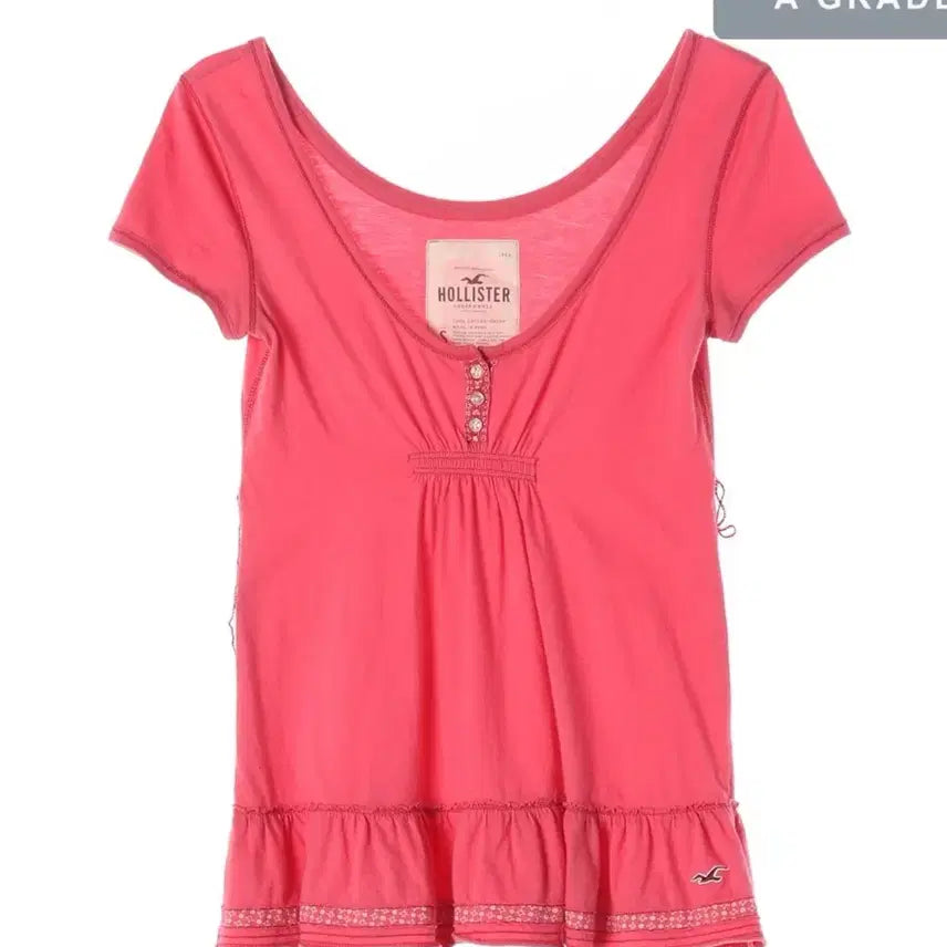 [BUNJANG] Hollister Pink Blouse Kids-S / HOLLISTER 홀리스터 핑크 블라우스 KIDS-S