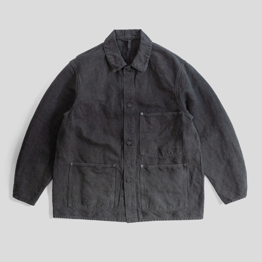 [BUNJANG] Kaptain Sunshine Coverall Jacket Black Washed Cotton Hemp Blend / [38/새상품] 24SS 캡틴선샤인 커버올 자켓 38