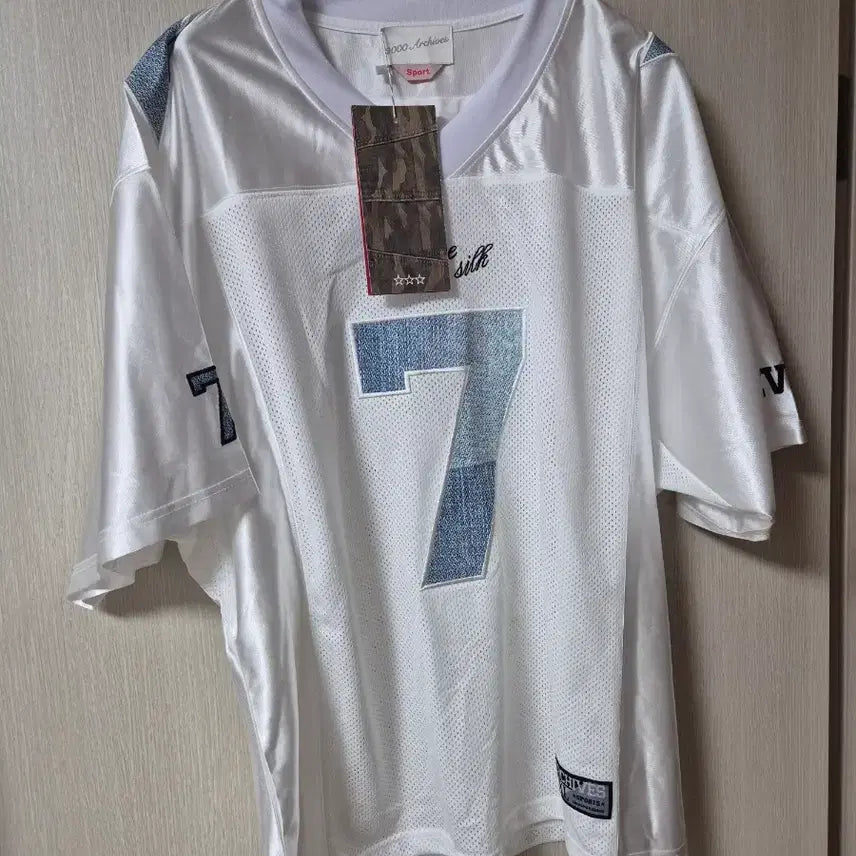 [BUNJANG] Archive Football Shirt Denim Short Sleeve / (새제품) 2000 아카이브 풋볼 셔츠 데님 반팔