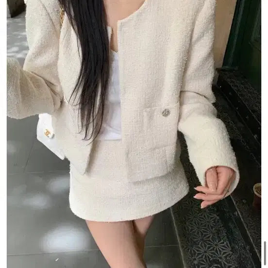 [BUNJANG] Shop Liz Grace Tweed Set Jacket Skirt / 샵리즈 리즈 더위시 Grace 그레이스 트위드 세트 팝니다.