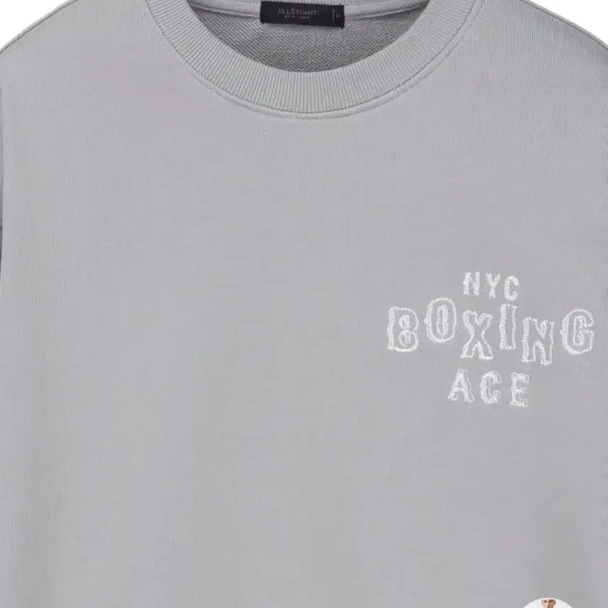 [BUNJANG] JILLSTUART NEW YORK Grey Lettering Embroidery Sweatshirt L / 질스튜어트뉴욕 그레이 레터링 자수 스웻셔츠(맨투맨) L