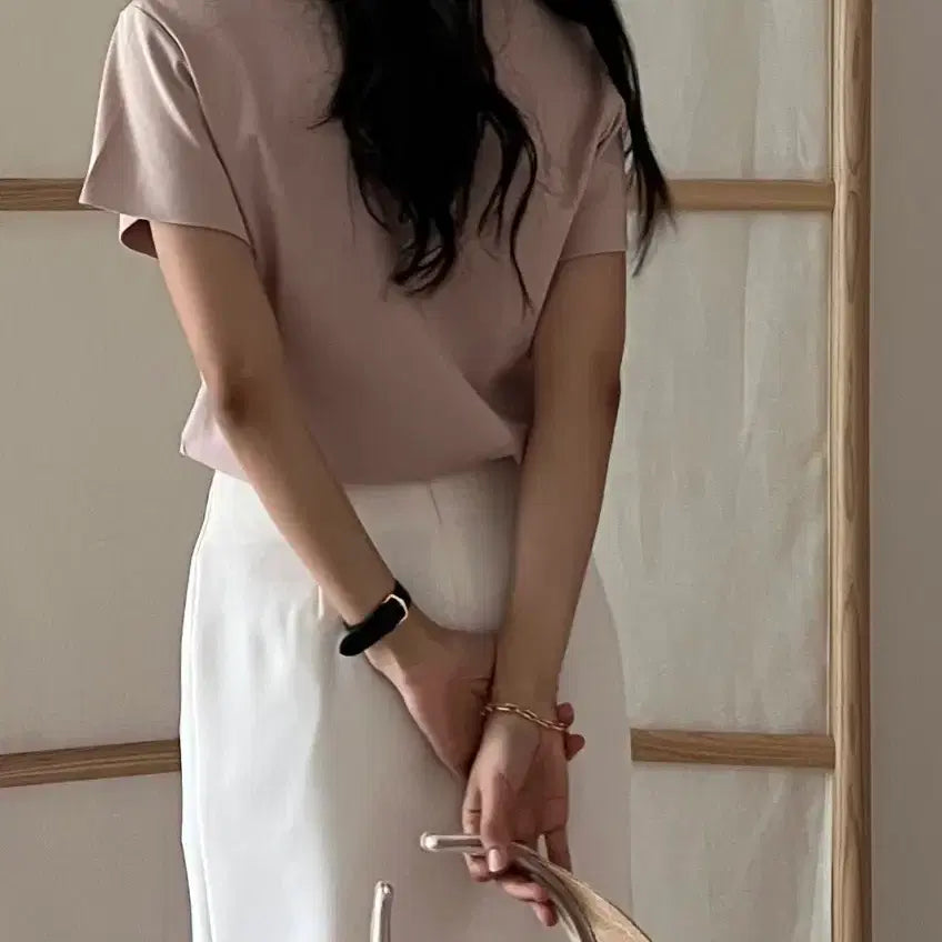 [SOLD OUT] 위다WIDA 반팔 티셔츠 핑크베이지
