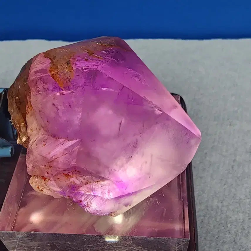 [BUNJANG] Natural Crystal Rough Amethyst Hexagonal Pillar Raw Stone with Stand / 천연크리스탈 거친 자수정 육각뿔 원석+받침대
