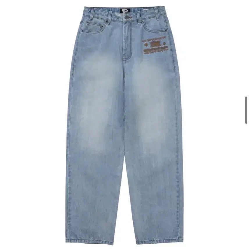 [BUNJANG] Wellbeing Express Embroidered Patch Jeans - Size M / 웰빙익스프레스 Embroidered Patch Jeans M