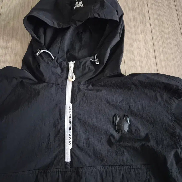 [BUNJANG] Life Work Black Short-Sleeve Windbreaker Jacket (Size 100-105) / 라이프워크 검정색 반팔 바람막이(100~105)