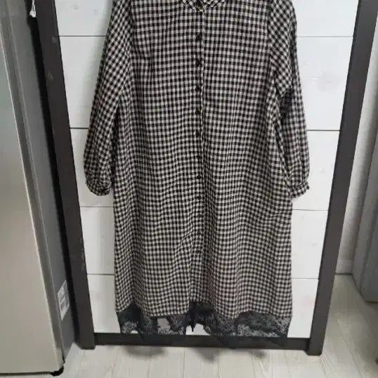 [BUNJANG] Checkered Long Dress / 새상품 체크 롱원피스. 봄가을얇아요