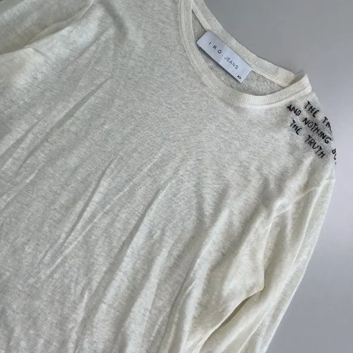 [BUNJANG] IRO Jeans Lettering Point Knit Shoulder Top / [정품] 이로 진스 숄더 레터링 포인트 니트