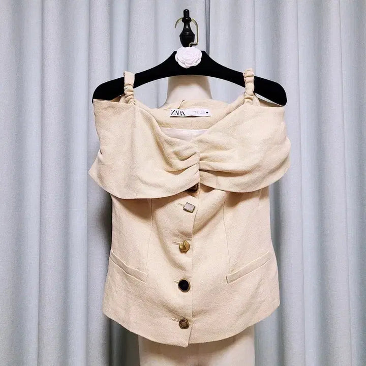 [BUNJANG] ZARA Linen Off-Shoulder Top / ZARA 자라 린넨 오프숄더 탑