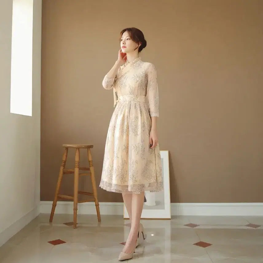 [BUNJANG] Chic Line Cheollik Dress / 새상품 시크라인 철릭 원피스