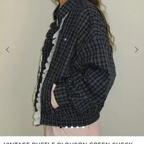 [BUNJANG] Ronron Ruffle Blouson Green / 론론 ruffle blouson green 새상품