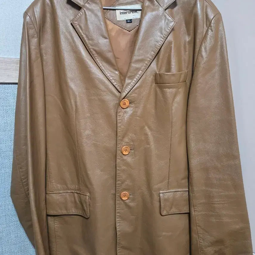 [BUNJANG] Intercrew Brown Leather Jacket XL / intercrew 인터크루 브라운 가죽 자켓 XL