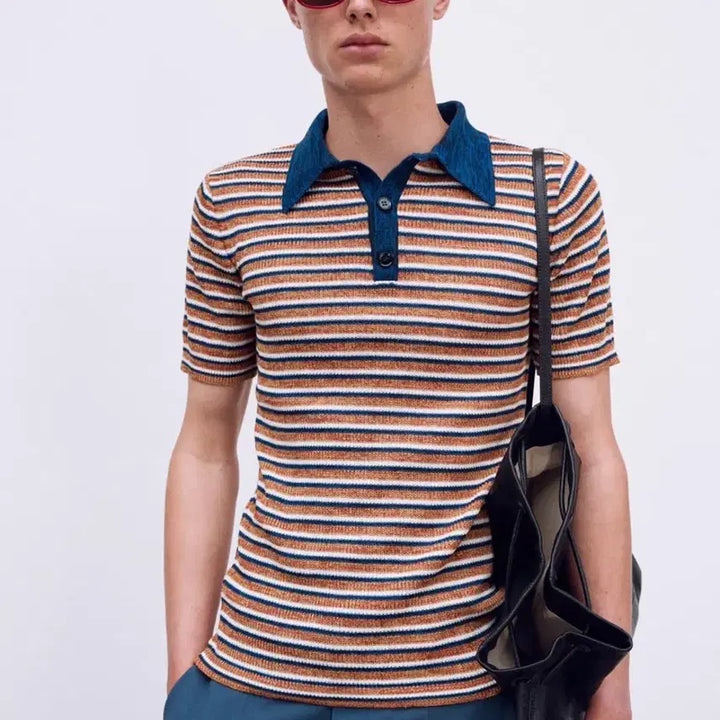 [BUNJANG] Recto French Polo Knit Short Sleeve / 렉토 프렌치 폴로 니트 반팔