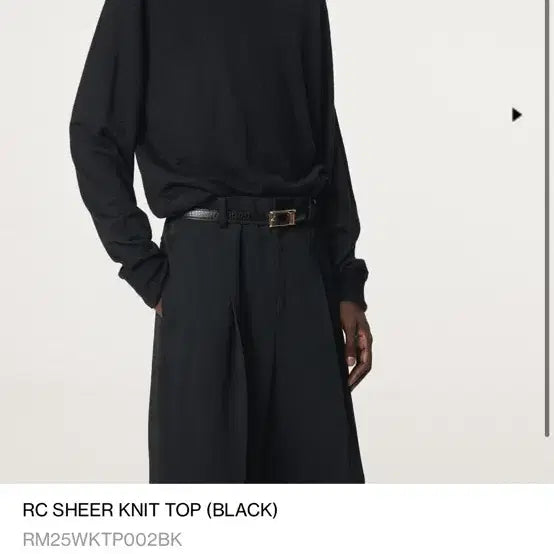 [BUNJANG] RECTO Sheer Knit Black S / 렉토 시어 니트 블랙 S