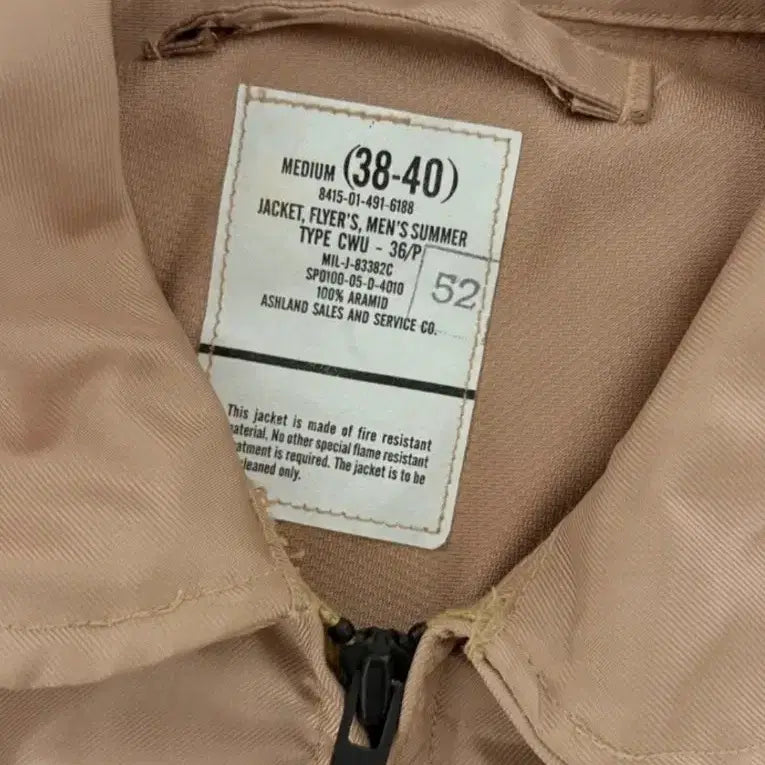 [BUNJANG] US Military CWU-36/P Desert Tan Bomber Jacket / 미군 오리지널 항공 봄버 cwu-36p 사막 데저트 탄 M