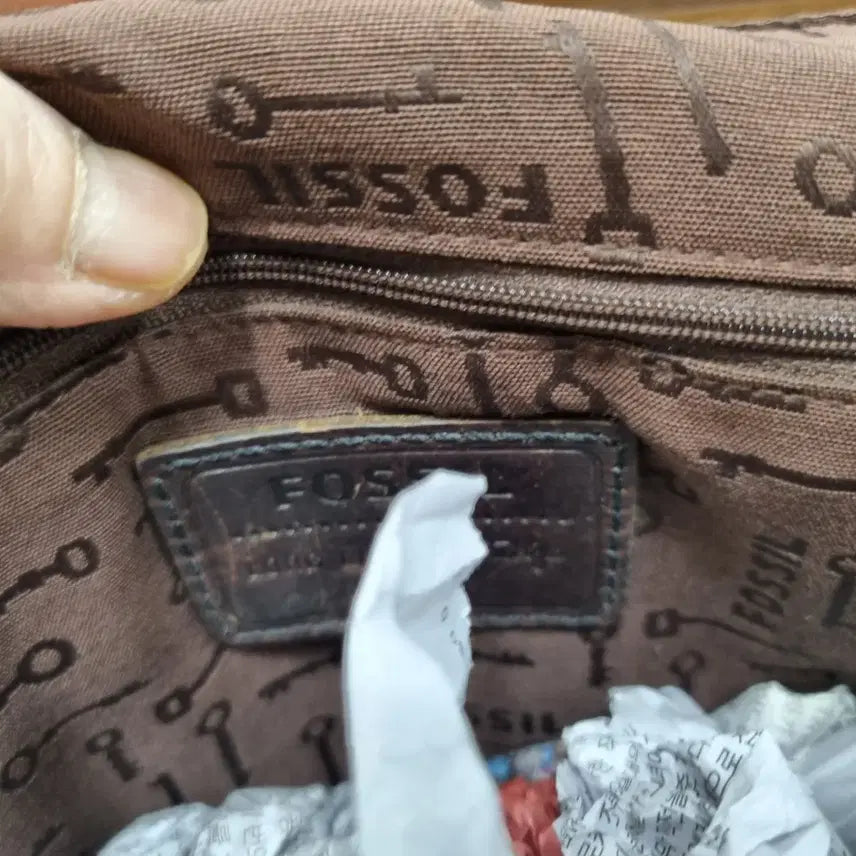 [BUNJANG] Fossil Vintage Leather Tote Crossbody Bag / 파슬 빈티지.가죽 빅 토드겸 크로스 가방