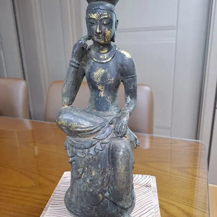 [BUNJANG] Bronze Gilt Standing Maitreya Buddha Statue / 청동금채 반가사유상