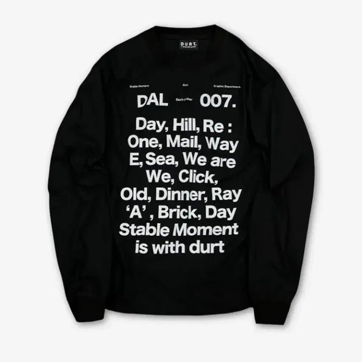 [BUNJANG] DEARTE OUR DAILY LONG SLEEVE TEE (BLACK) / 더트 OUR DAILY LONG SLEEVE TEE (BLACK)