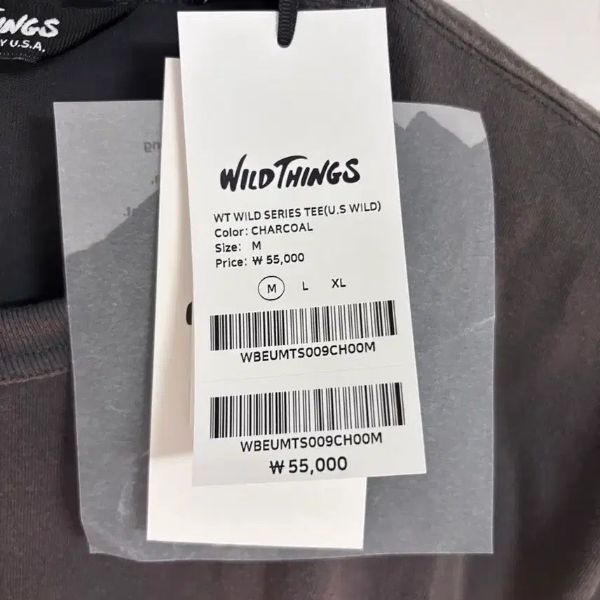 [BUNJANG] WildThings Vintage Washed T-Shirt Charcoal M / 새상품) M 와일드띵스 빈티지 워싱 반팔티 차콜