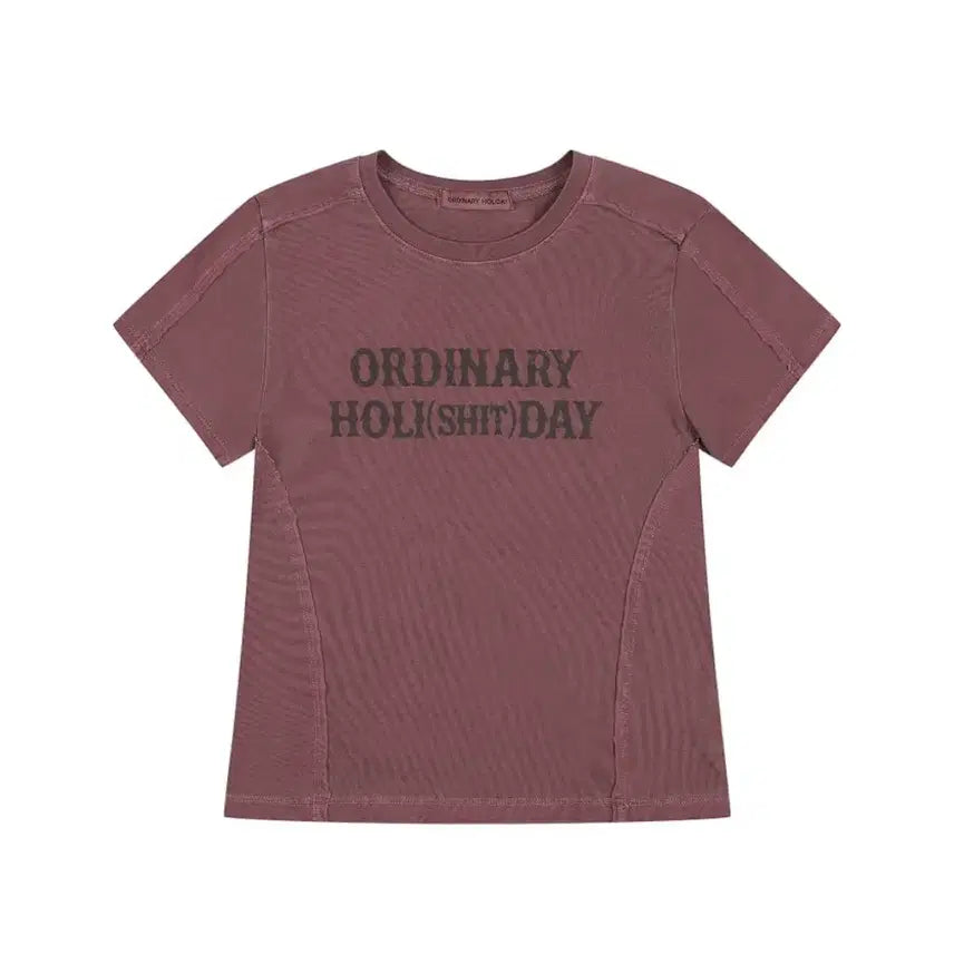 [BUNJANG] Ordinary Holiday Burgundy Short Sleeve T-Shirt / ORDINARY HOLIDAY 반팔 티셔츠 버건디