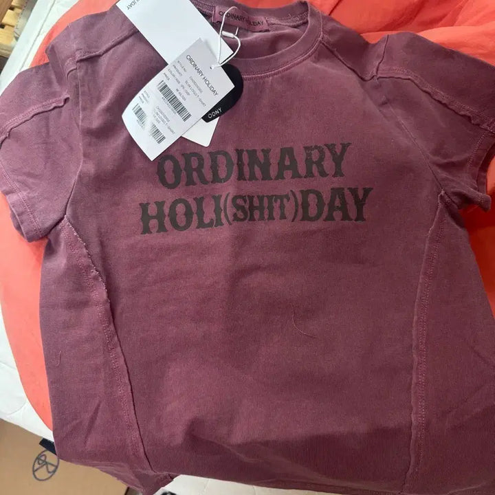[BUNJANG] Ordinary Holiday Burgundy Short Sleeve T-Shirt / ORDINARY HOLIDAY 반팔 티셔츠 버건디