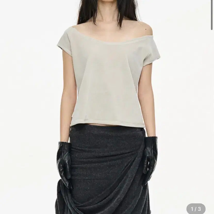 [BUNJANG] SERIC Velvet Raglan Top - Light Gray / 세릭 velvet raglen top /Light gray