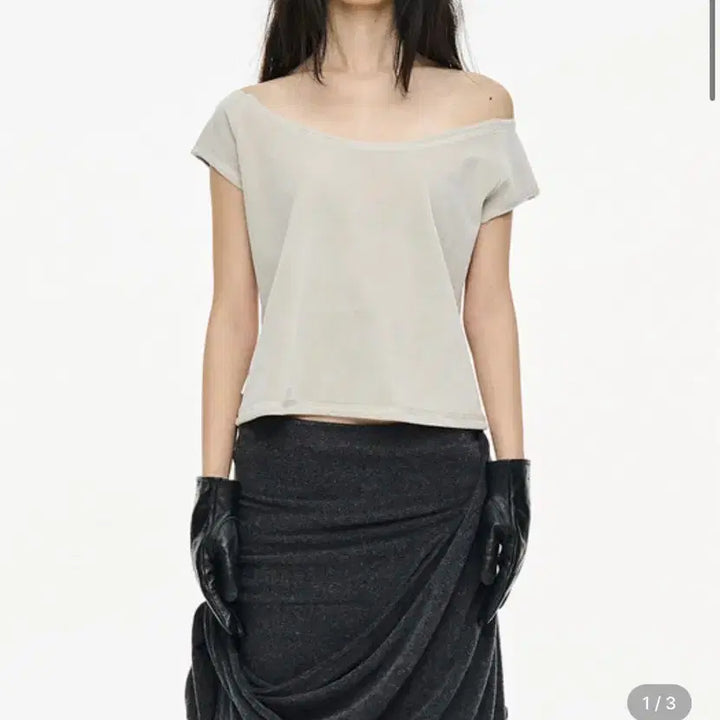 [BUNJANG] SERIC Velvet Raglan Top - Light Gray / 세릭 velvet raglen top /Light gray