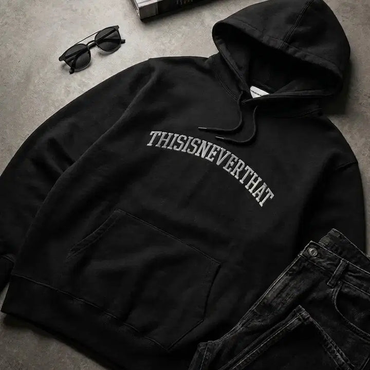[BUNJANG] thisisneverthat Arch-Logo Hoodie Black / [상태좋음] 디스이즈네버댓 후드티 Black