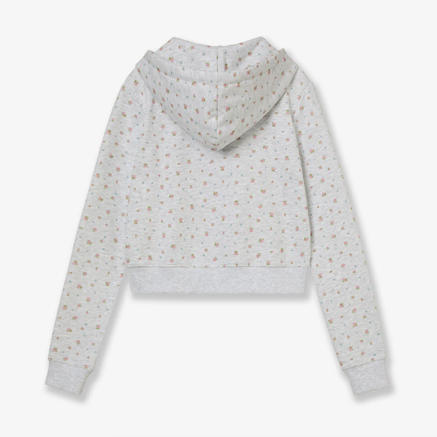 [BUNJANG] aeae Web Logo Flower Crop Hood Zip Up Pink / aeae 플라워 크롭 후드집업 핑크