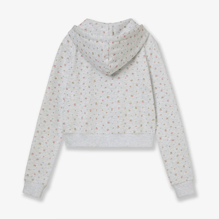 [BUNJANG] aeae Web Logo Flower Crop Hood Zip Up Pink / aeae 플라워 크롭 후드집업 핑크