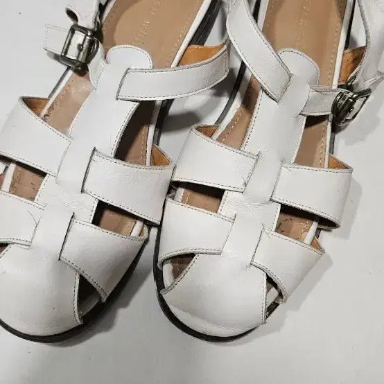 [BUNJANG] Karen White Leather Sandals (240) / 카렌화이트  샌들 240 소가죽 13만9천원