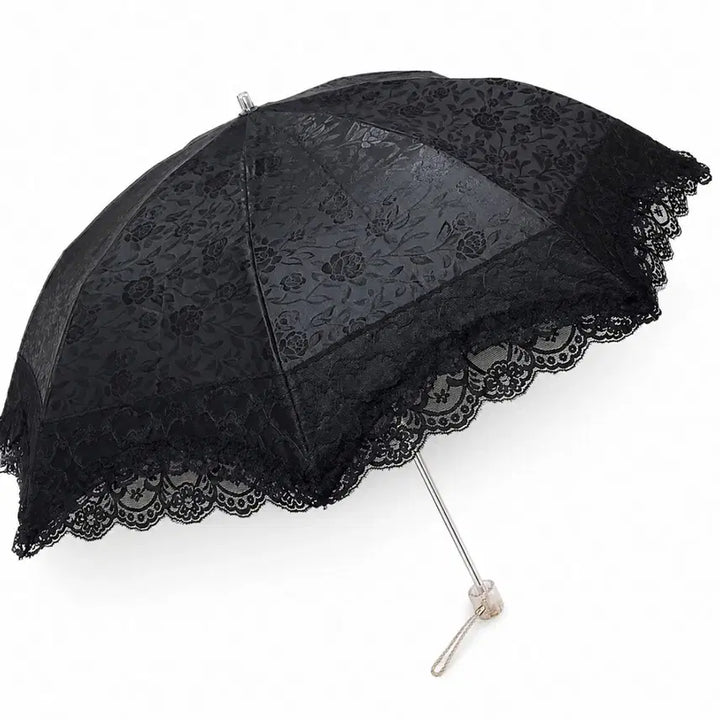 [BUNJANG] Metrociti Lace Trim UV Protection Parasol Umbrella Black / 메트로시티 (새상품) 레이스 장식 uv차단 블랙 양산 우산