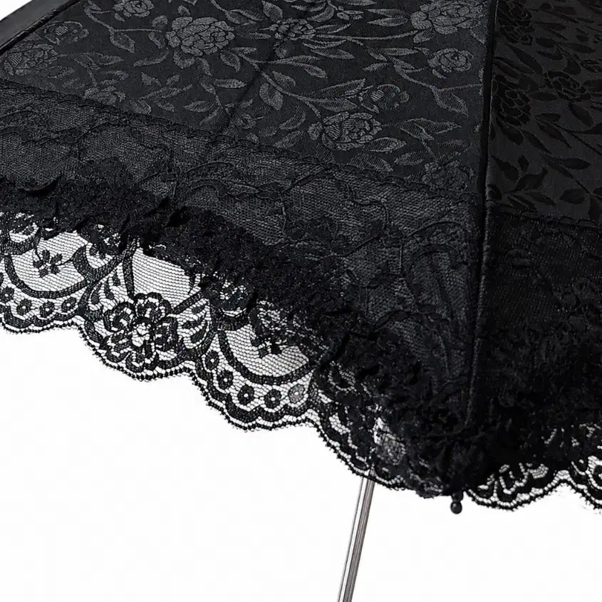 [BUNJANG] Metrociti Lace Trim UV Protection Parasol Umbrella Black / 메트로시티 (새상품) 레이스 장식 uv차단 블랙 양산 우산