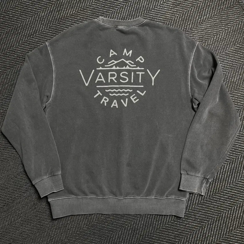[BUNJANG] Travel Varsity Big Logo Pigment Boxy Fit Sweatshirt / 트레블 바시티 빅로고 피그먼트 박시핏 맨투맨o 5388