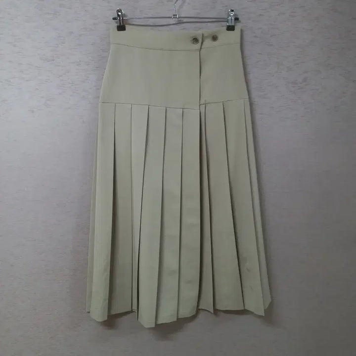 [BUNJANG] Beige Pleated Wrap Skirt for Women / B4-28/베이지 주름 랩스커트 여성