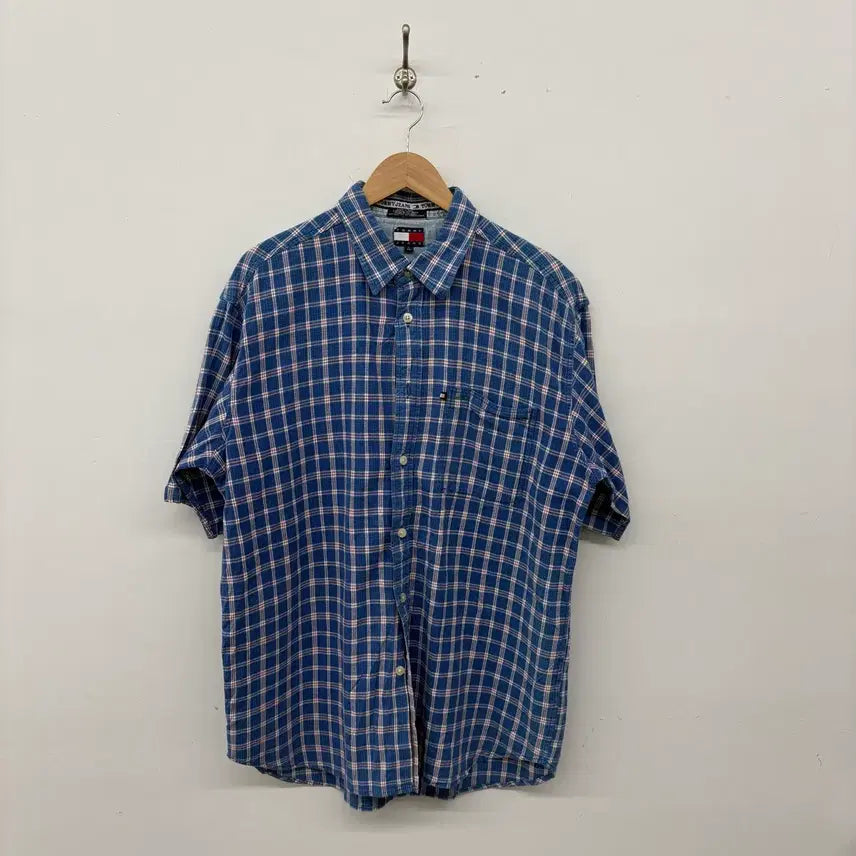 [BUNJANG] 타미진스 체크 반팔 셔츠 남성L,XL / 타미진스 체크 반팔 셔츠 남성L,XL