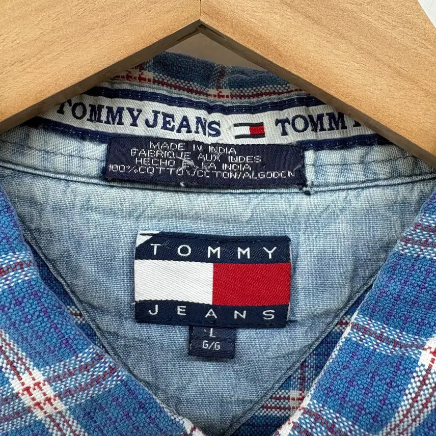 [BUNJANG] 타미진스 체크 반팔 셔츠 남성L,XL / 타미진스 체크 반팔 셔츠 남성L,XL