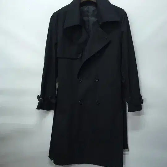 [BUNJANG] 무신사 스탠다드 울 블렌드 더블 트렌치코트 블랙 (L사이즈) / 무신사 스탠다드 울 블렌드 더블 트렌치코트 블랙 (L사이즈)