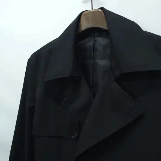 [BUNJANG] 무신사 스탠다드 울 블렌드 더블 트렌치코트 블랙 (L사이즈) / 무신사 스탠다드 울 블렌드 더블 트렌치코트 블랙 (L사이즈)