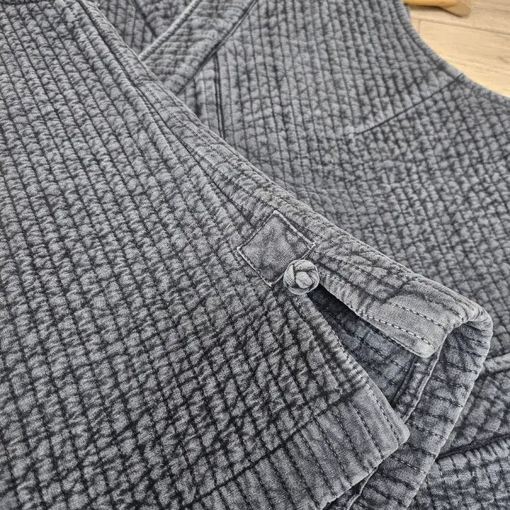 [BUNJANG] Unbranded Quilted Vest - China Collar - Gray - Small / 누빔 조끼 차이나넥 스타일 그레이 소 생활한복