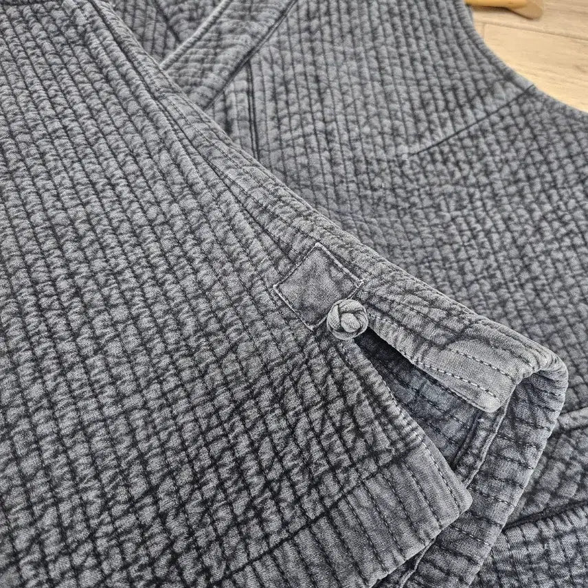 [BUNJANG] Unbranded Quilted Vest - China Collar - Gray - Small / 누빔 조끼 차이나넥 스타일 그레이 소 생활한복