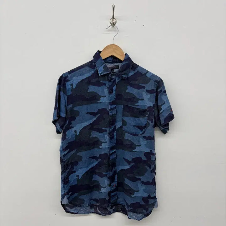 [BUNJANG] Tommy Hilfiger Blue Camo Short Sleeve Shirt (Women&