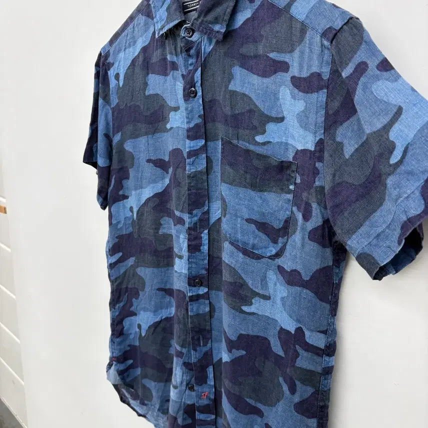 [BUNJANG] Tommy Hilfiger Blue Camo Short Sleeve Shirt (Women&