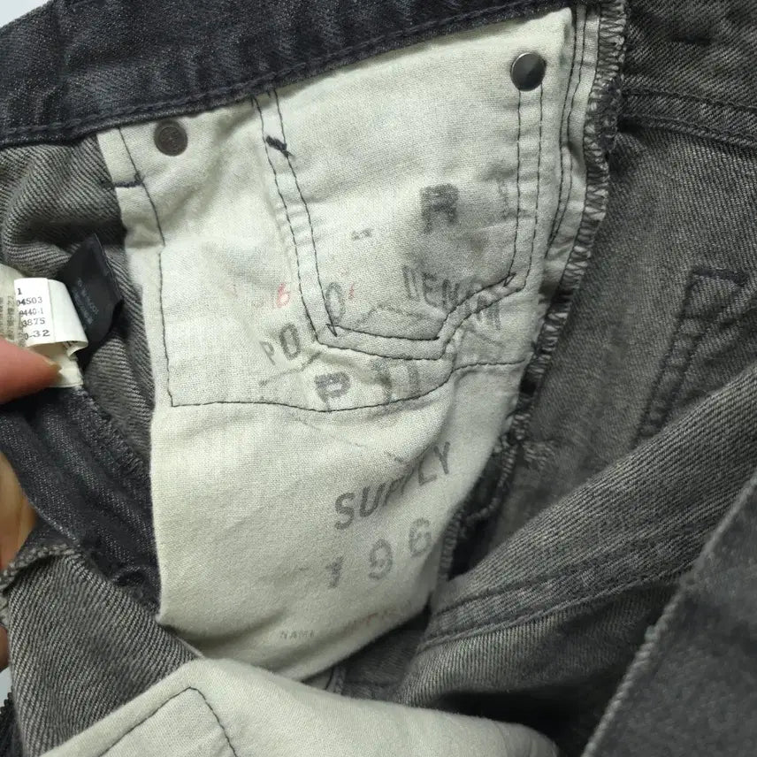 [BUNJANG] Denim &amp; Supply Ralph Lauren Black Washed Denim Vintage Straight Pants / 데님앤서플라이 랄프로렌 블랙 워싱 데님 빈티지 스트레이트 팬츠