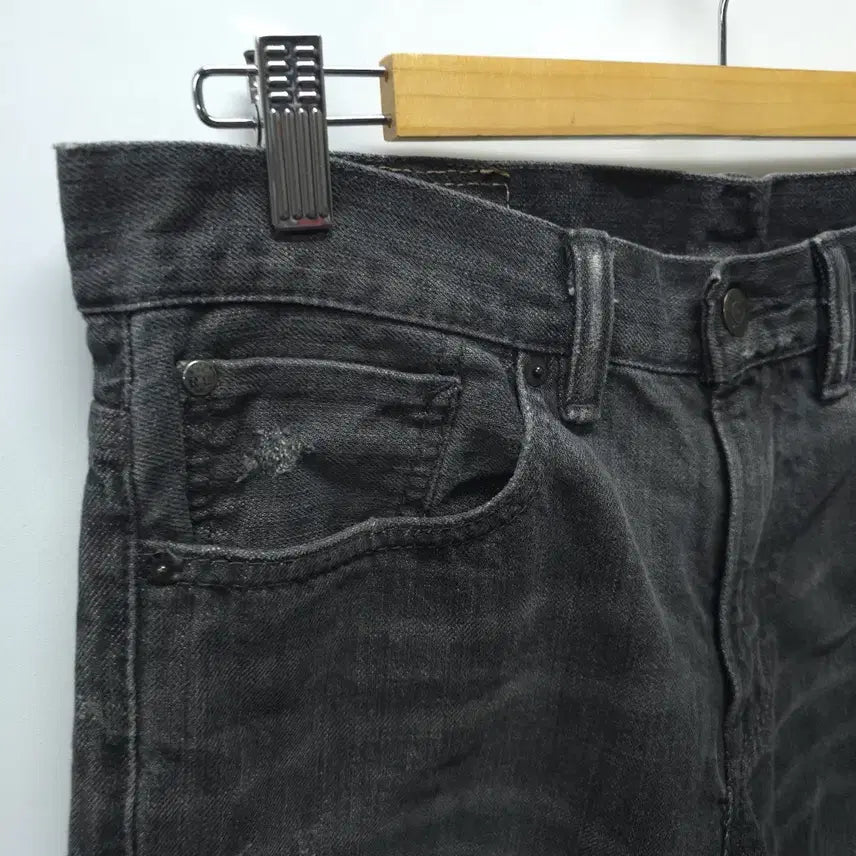 [BUNJANG] Denim &amp; Supply Ralph Lauren Black Washed Denim Vintage Straight Pants / 데님앤서플라이 랄프로렌 블랙 워싱 데님 빈티지 스트레이트 팬츠