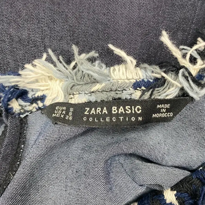 [BUNJANG] Zara Denim Accent Short Tweed Jacket / 자라(Zara) 뒤 데님 포인트 색상 숏 트위드 160