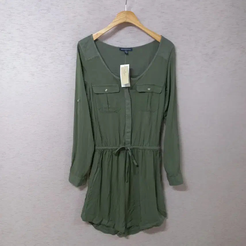 [BUNJANG] American Eagle Outfitters Khaki Waist Band Dress / B4-28/아메리칸이글아웃피터스 허리밴딩 카키 원피스 새제품 여성